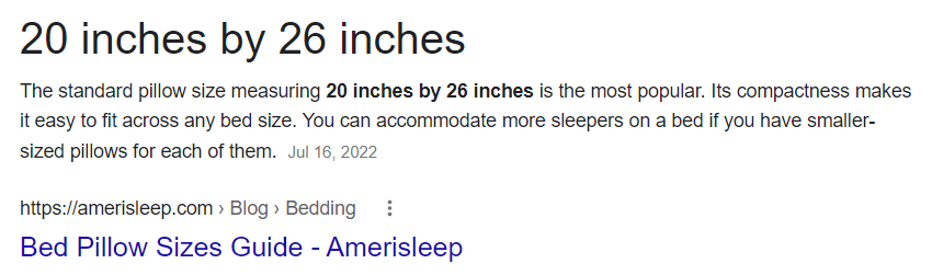 bed pillow size guide